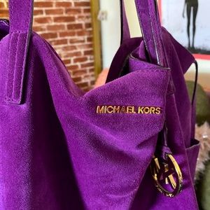 Michael Kors Purple Suede Slouchy Bag